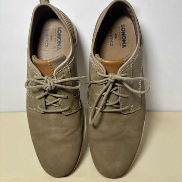 Sonoma Good For Life Ortholite Eco Size 12M Men’s Tan Roman Oxford Dress Shoes - Picture 6 of 11